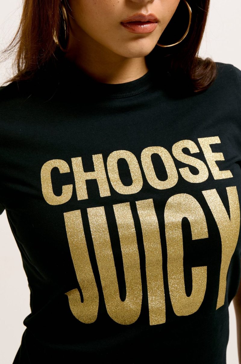 CHOOSEJUICYFITTEDTSHIRT JCGCT125012 101 BLACK 4087