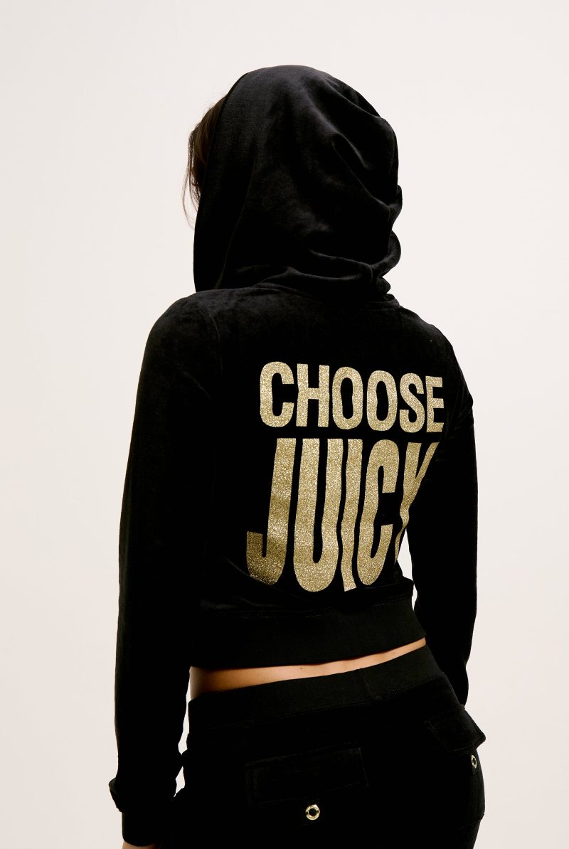 CHOOSEJUICYROBYNHOODIE JCGAS125001 101 BLACK CHOOSEJUICYCAISALOWRISEPANT JCGBJ125002 101 BLACK 4025