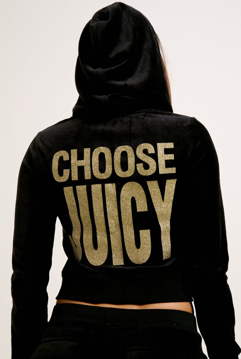 CHOOSEJUICYROBYNHOODIE JCGAS125001 101 BLACK CHOOSEJUICYCAISALOWRISEPANT JCGBJ125002 101 BLACK 4038