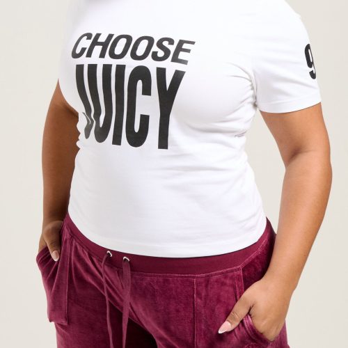 CHOOSE JUICY SLOGAN FITTED T SHIRT JCGCT224008 117 WHITE 7