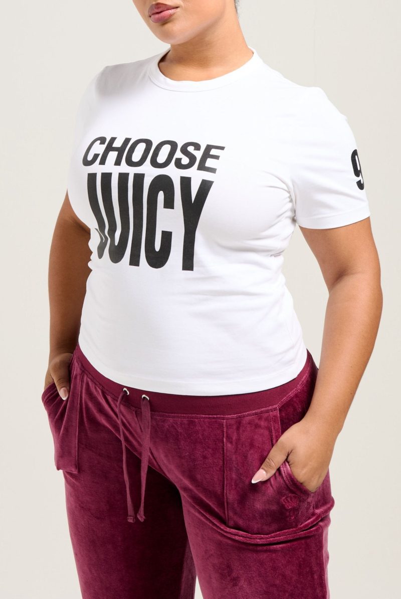 CHOOSE JUICY SLOGAN FITTED T SHIRT JCGCT224008 117 WHITE 7