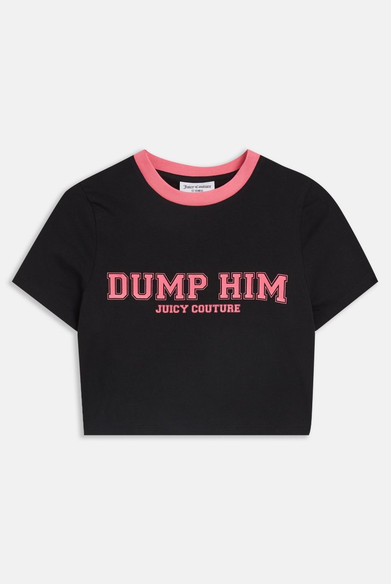 DUMP HIM CROP SOPHIE TEE JCWCT23314 101 BLACK 1