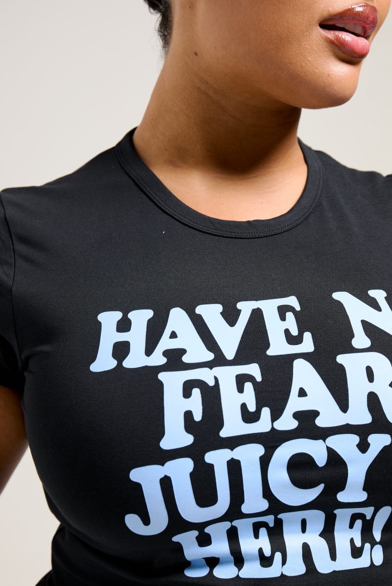 HAVE NO FEAR SLOGAN BABY TEE JCGCT224007 101 BLACK 11