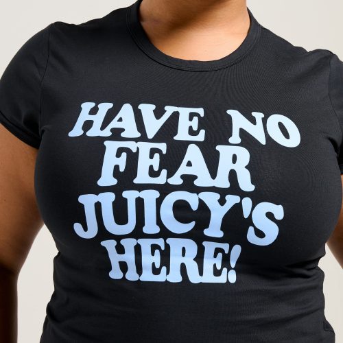 HAVE NO FEAR SLOGAN BABY TEE JCGCT224007 101 BLACK 21