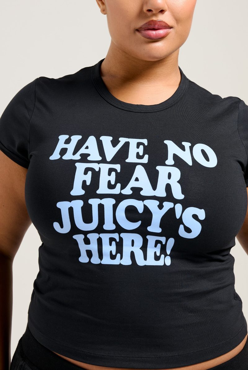 HAVE NO FEAR SLOGAN BABY TEE JCGCT224007 101 BLACK 21