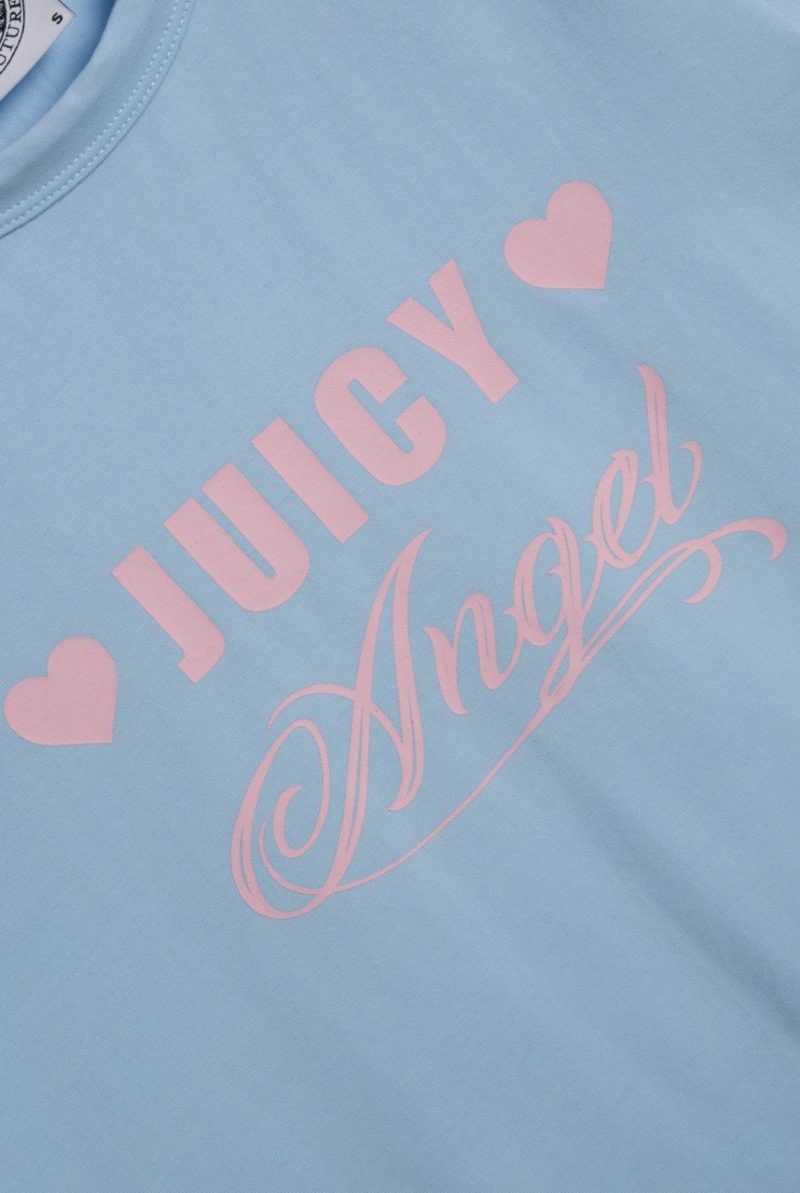 JUICY ANGEL FITTED TSHIRT JCGCT224021 409 POWDER BLUE 0000 Layer2Large