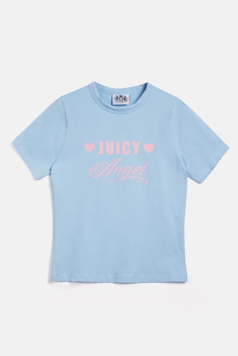 JUICY ANGEL FITTED TSHIRT JCGCT224021 409 POWDER BLUE 0003 Layer6Large