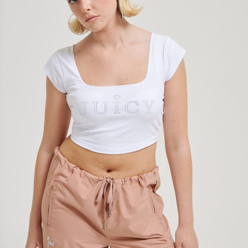 REGALSQUARENECKCROPPEDTEE JCBCT224831 117 WHITEANDAYLALEGLOGOPARACHUTEPANTS JCWBJ24306 681 CAFEAULAIT1