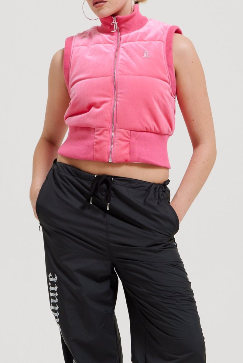 THUNDER 00S VELOUR GILET JCOGL224555 679 HOT PINK