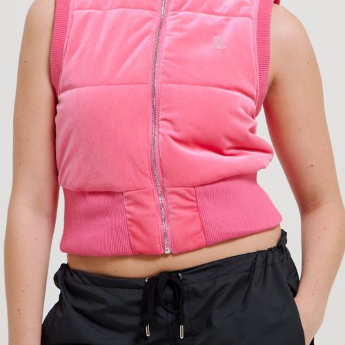 THUNDER 00S VELOUR GILET JCOGL224555 679 HOT PINK 1